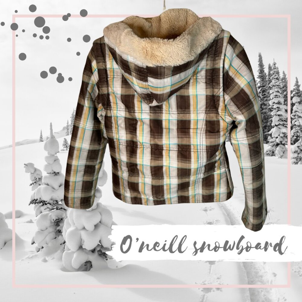 O'Neill Plaid Snowboard Hooded Winter Jacket or vest
